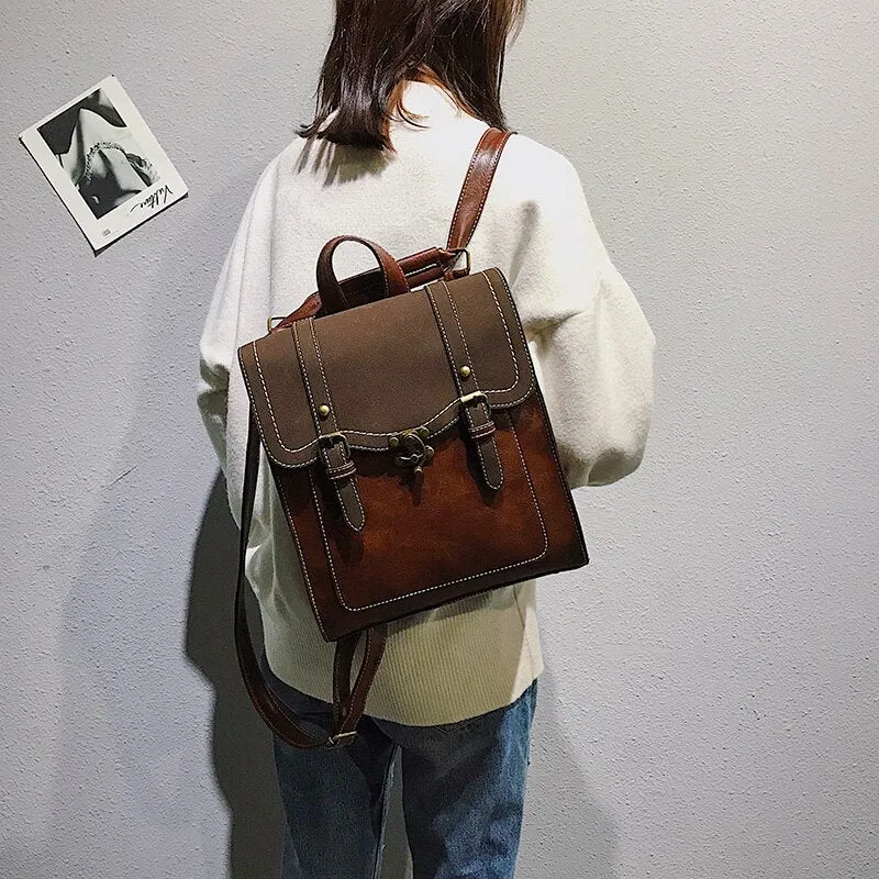 Vintage Preppy Style Women Backpacks