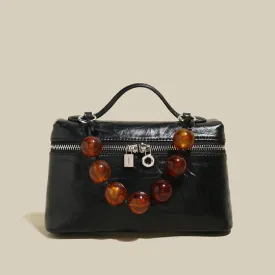 Vintage Vanity Shoulder Bag with Resin Bead Strap