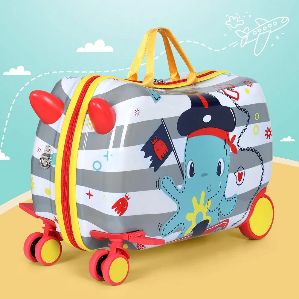 Wanderlite 17" Kids Ride On Luggage Children Suitcase Trolley Travel Octopus