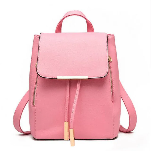 Women Backpack High Quality PU Leather Mochila Escolar School Bags For Teenagers Girls Top-handle Backpacks Herald Fashion