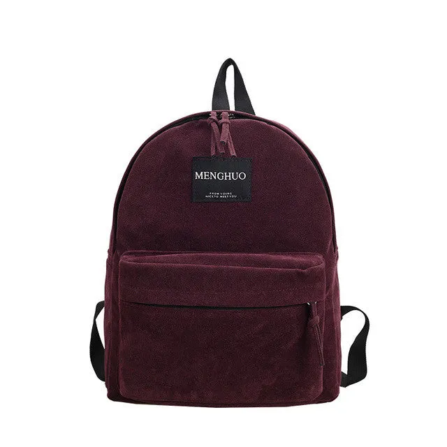 Women Backpack Preppy Suede Backpacks Girls School Bags Vintage Backpack Travel Bag Female Backpack Burgundy Gray Black Mochila