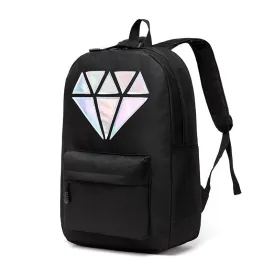 Women Canvas Backpack School Bags Holographic Silver Diamond Solid Teenage Girls Female Men Laptop Sale waterproof brand Mochila