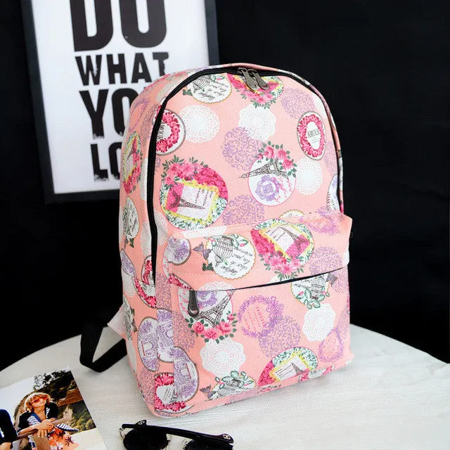 women printing backpacks  backpack for women and men rucksack fashion canvas bags retro casual school bags travel bags