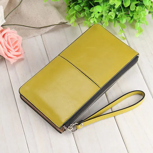 Women Wallets Candy Oil Leather Wallet Long Design Day Clutch Casual Lady Cash Purse Women Hand Bag Carteira Feminina HQB1673