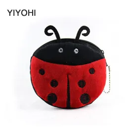 YIYOHI 2016 Hot Sale Kawaii Cartoon Beetles/Owl / BeesChildren Plush Coin Purse Zip Change Purse Wallet Kids Girl Women For Gift