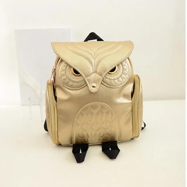 Yogodlns Fashion Women Backpack Newest Stylish Cool Black PU Leather Owl Backpack Female Hot Sale Women shoulder bag school bags