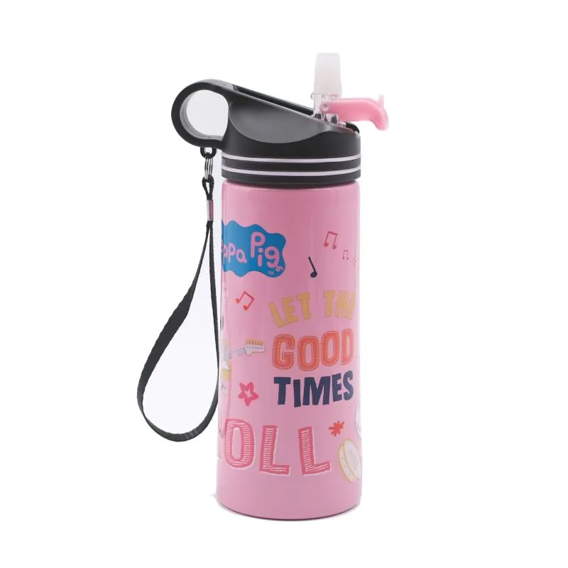 Youp Stainless Steel Pink Color Peppa Pig Kids Water Bottle HYOWER - 750 ml